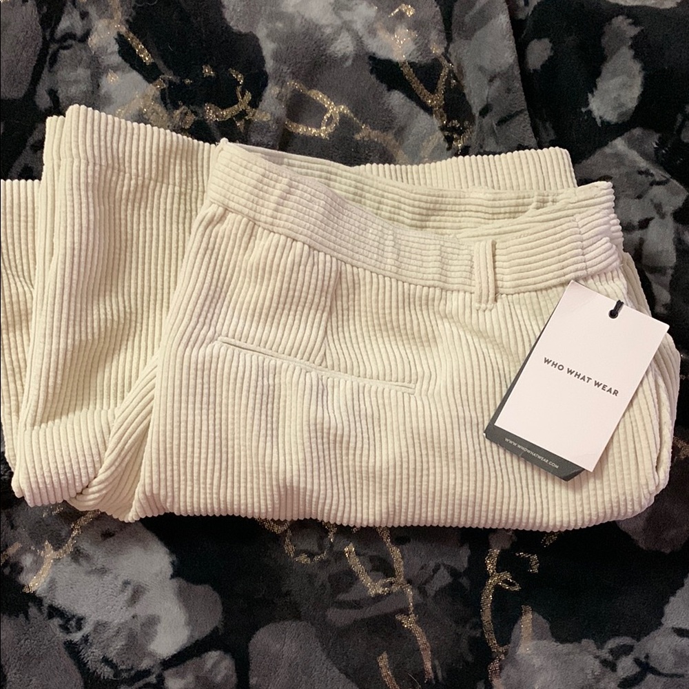 Who What Wear Cream Wide Leg Pants